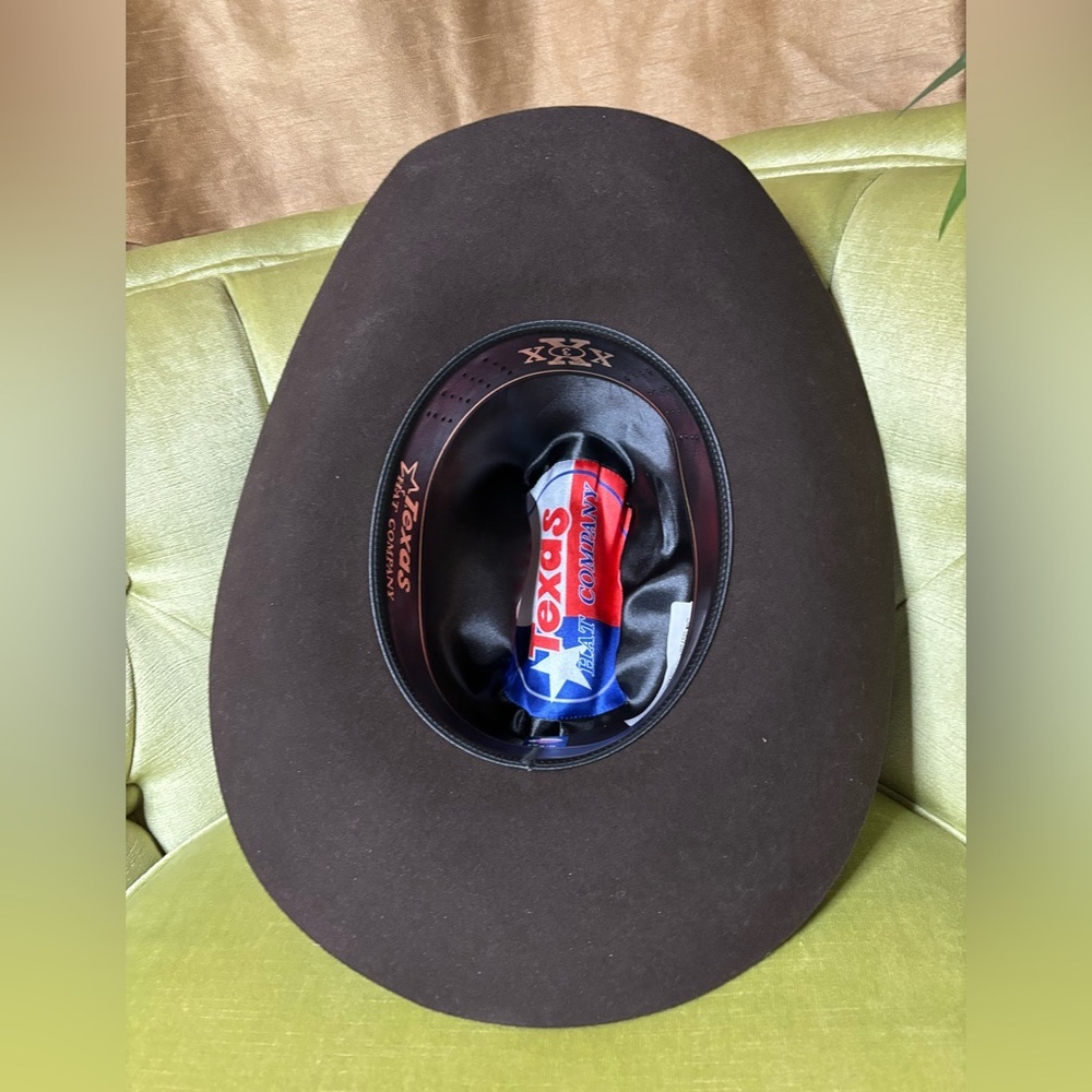 Texas Hat Company ~3X Wool Blend Felt HAT~4" Brim RODEO Cowboy Western.  7 3/8​ - Picture 8 of 12